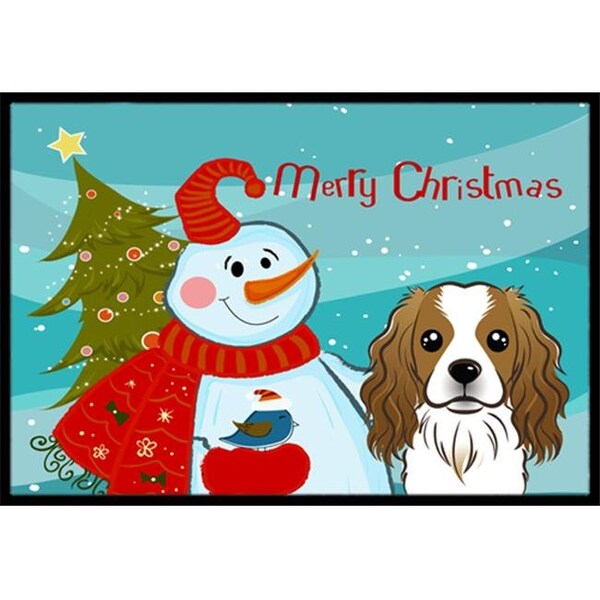 Carolines Treasures BB1844MAT Snowman With Cavalier Spaniel Indoor & Outdoor Mat; 18 x 27 in. BB1844MAT - main